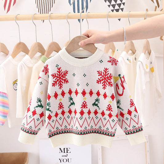 Baby Kid Girls Cartoon Crochet Christmas Sweaters