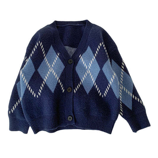 Baby Kid Boys Checked Cardigan Knitwear