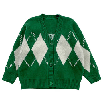 Baby Kid Boys Checked Cardigan Knitwear