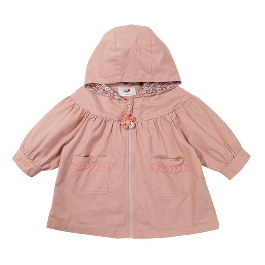 Baby Kid Girls Solid Color Flower Coats