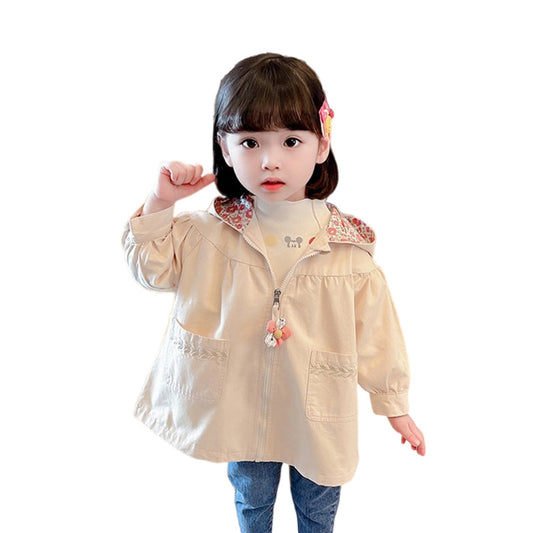 Baby Kid Girls Solid Color Flower Coats