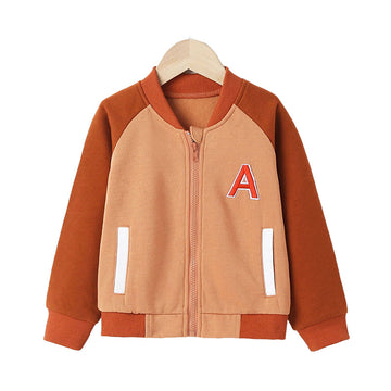 Baby Kid Boys Color-blocking Alphabet Jackets Outwears