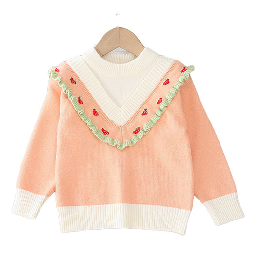 Kid Girls Fruit Crochet Sweaters