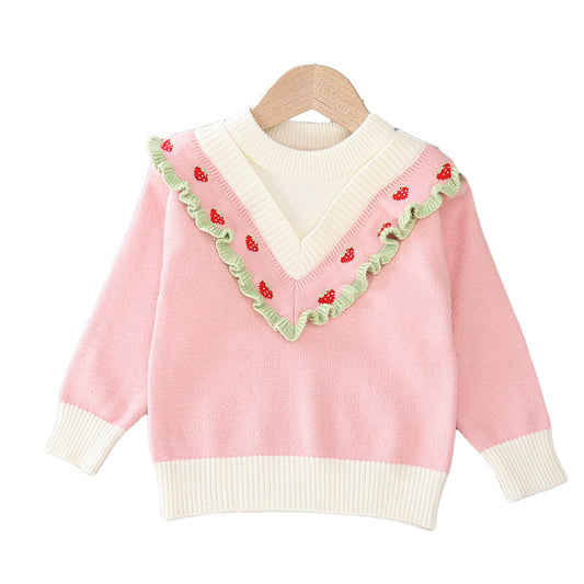 Kid Girls Fruit Crochet Sweaters