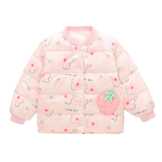 Baby Kid Girls Letters Flower Fruit Print Jackets Outwears
