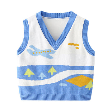 Baby Kid Unisex Cartoon Graphic Vests Waistcoats Knitwear