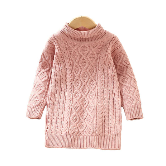 Baby Kid Girls Solid Color Crochet Knitwear Dresses