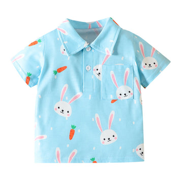 Baby Kid Boys Animals Cartoon Print Polo Shirts