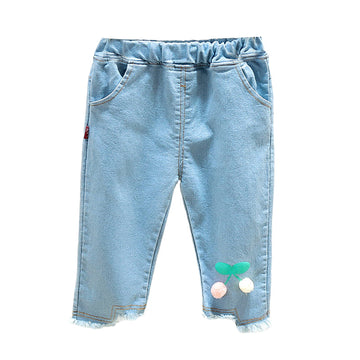 Baby Kid Girls Fruit Print Jeans