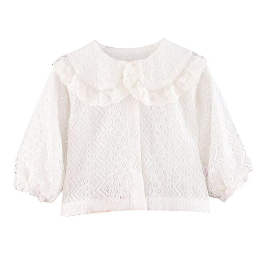 Baby Kid Girls Flower Lace Blouses