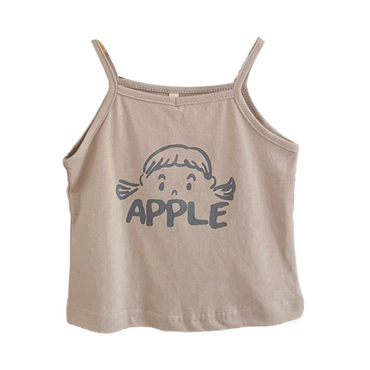 Baby Kid Girls Letters Cartoon Print Tank Tops