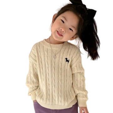 Baby Kid Girls Cartoon Crochet Embroidered Sweaters