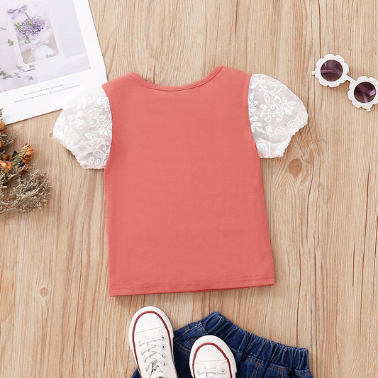 Baby Kid Girls Color-blocking T-Shirts