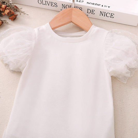 Baby Kid Girls Solid Color T-Shirts