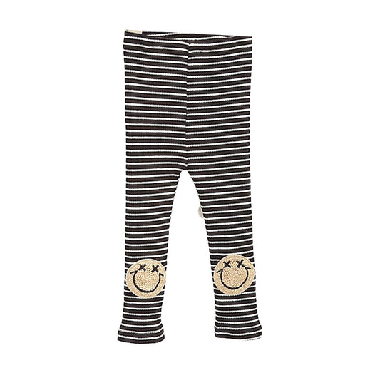 Baby Kid Girls Striped Expression Pants Leggings