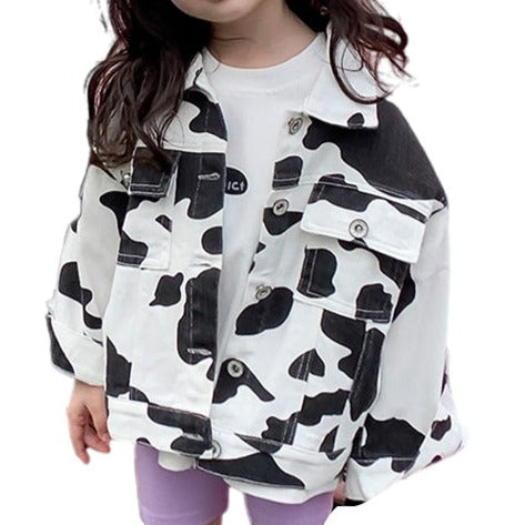 Cute Baby Kid Girls Cow Jackets Outwears