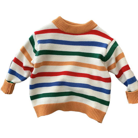 Baby Kid Unisex Striped Sweaters