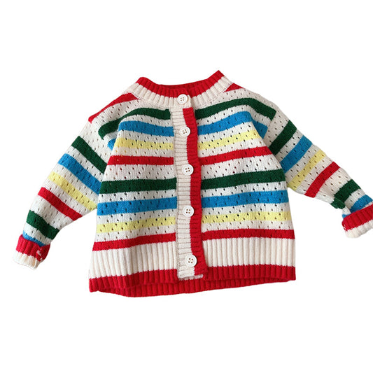 Baby Kid Girls Striped Cardigan