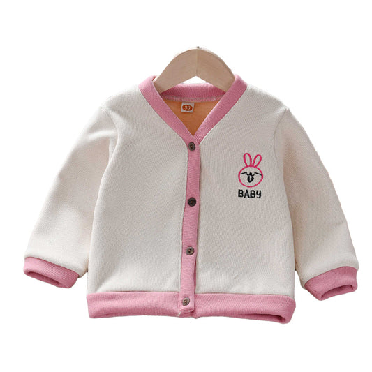 Baby Kid Girls Letters Color-blocking Animals Embroidered Jackets Outwears
