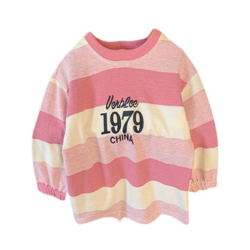 Baby Kid Girls Striped Letters Tops