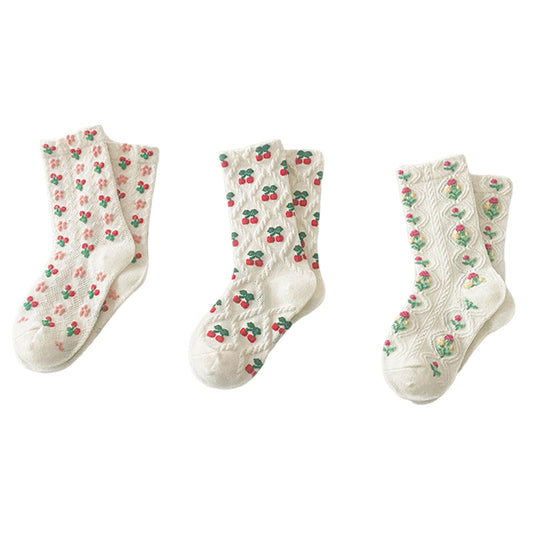 Girls Flower Fruit Accessories Socks