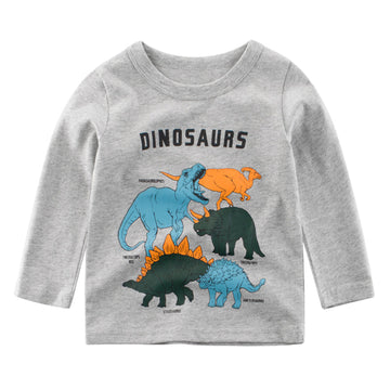 Baby Kid Unisex Letters Dinosaur Print Tops