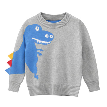 Baby Kid Boys Dinosaur Cartoon Print Sweaters