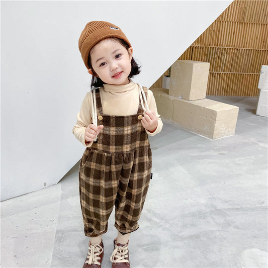 Baby Kid Unisex Checked Jumpsuits