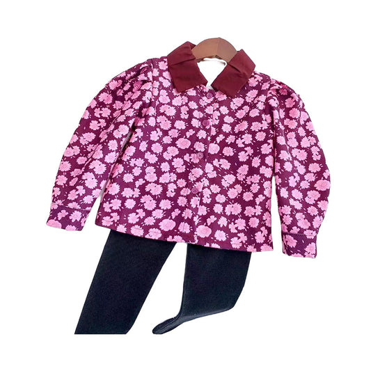 Baby Kid Girls Flower Print Blouses