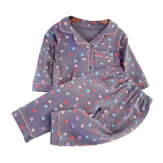 2 Pieces Set Baby Kid Unisex Polka dots Print Tops And Pants