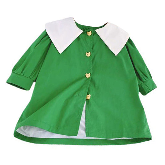 Baby Kid Girls Letters Color-blocking Coats