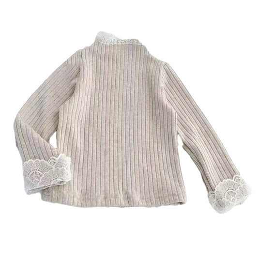 Baby Kid Girls Solid Color Lace Sweaters