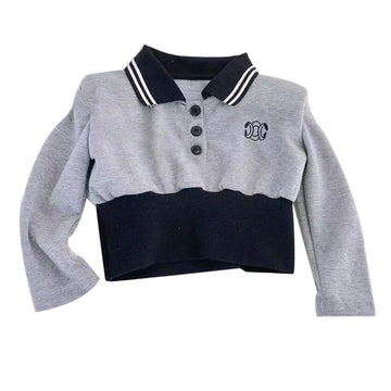 Fashion Baby Kid Girls Color-blocking Polo Shirts