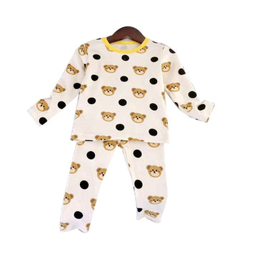 2 Pieces Set Baby Kid Unisex Polka dots Cartoon Tops And Pants