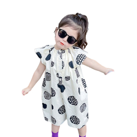 Baby Kid Girls Cartoon Print Jumpsuits