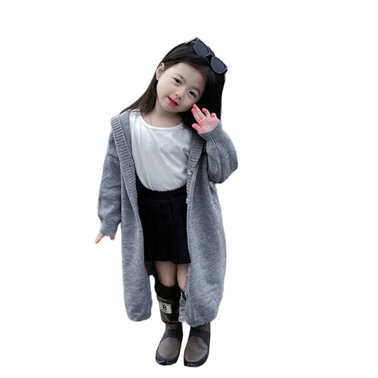 Cute Baby Kid Girls Solid Color Knitwear Coats