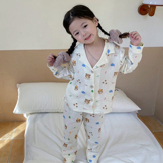 2 Pieces Set Baby Kid Girls Animals Cartoon Print Jackets Outwears And Pants