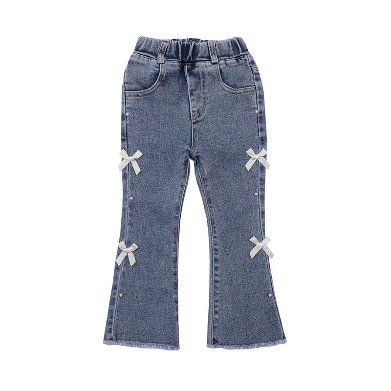 Baby Kid Girls Bow Jeans