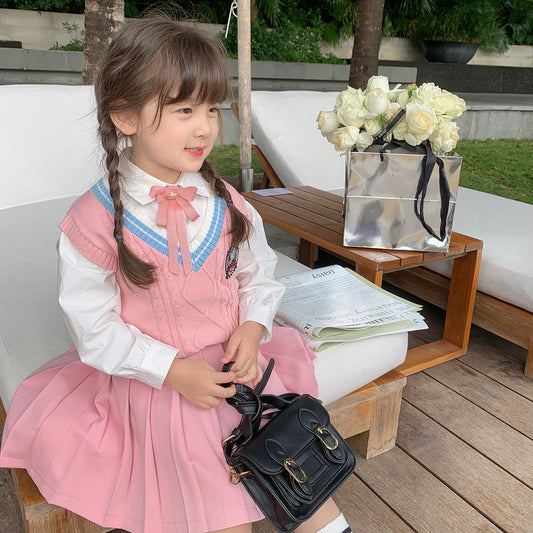 Baby Kid Girls Embroidered Shirts And Crochet Vests Waistcoats And Jackets Outwears And Solid Color Skirts And Dresses