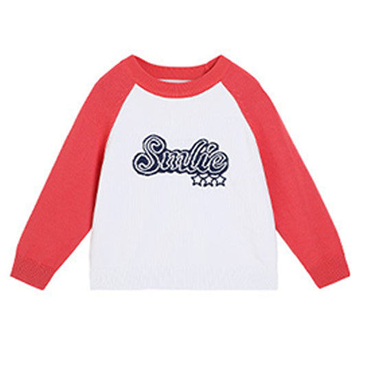 Baby Kid Girls Letters Color-blocking Sweaters