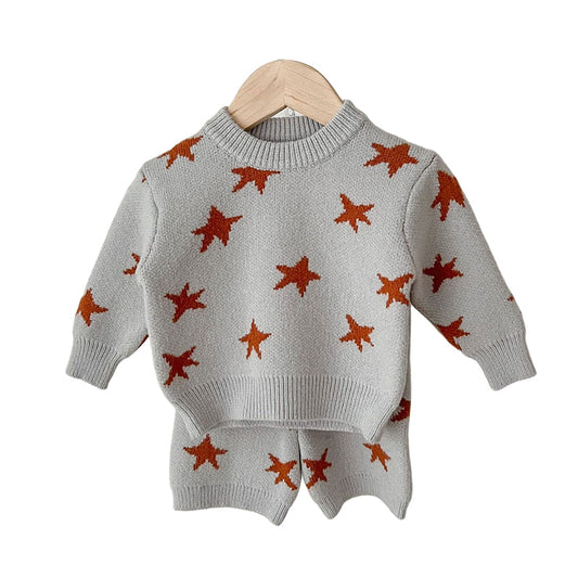 2 Pieces Set Baby Kid Girls Star Sweaters And Pants