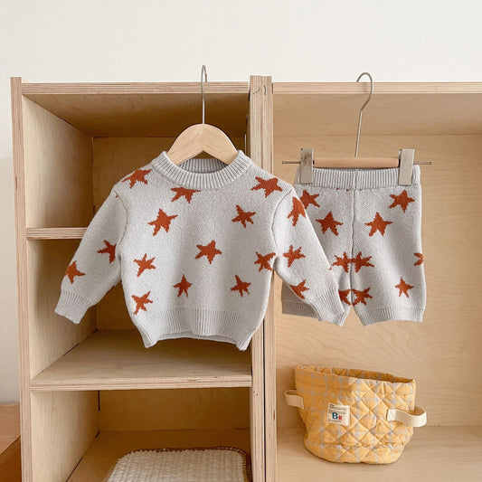 2 Pieces Set Baby Kid Girls Star Sweaters And Pants