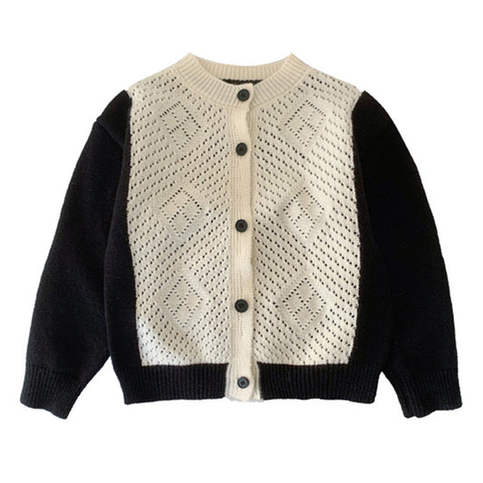 Cute Baby Kid Boys Color-blocking Cardigan