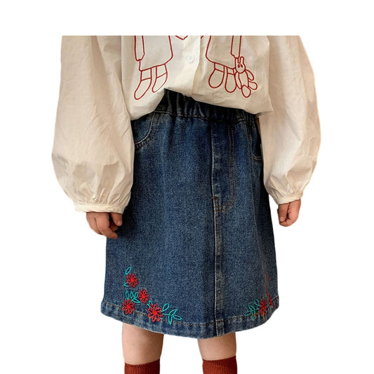 Baby Kid Girls Flower Embroidered Skirts