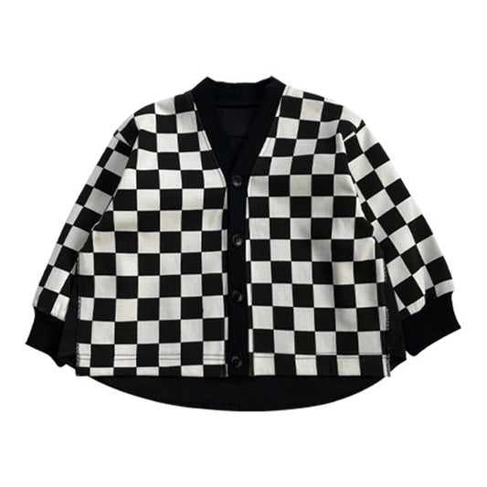 Baby Kid Boys Letters Checked Jackets Outwears