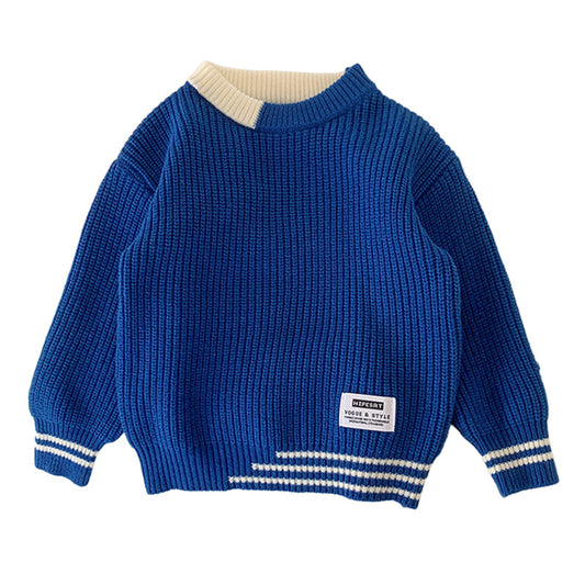 Baby Kid Unisex Color-blocking Crochet Sweaters