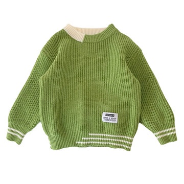 Baby Kid Unisex Color-blocking Crochet Sweaters