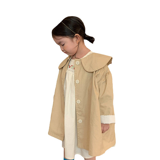 Cute Baby Kid Girls Solid Color Coats