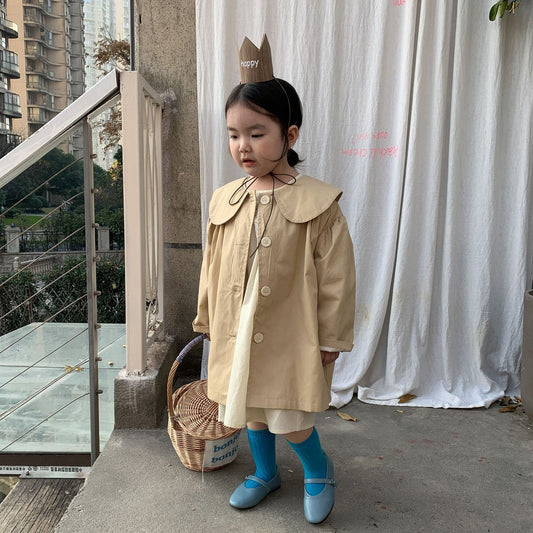 Cute Baby Kid Girls Solid Color Coats