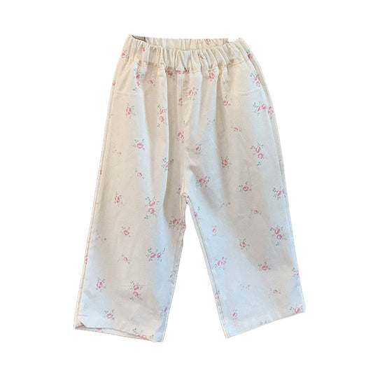 Baby Kid Girls Flower Print Pants